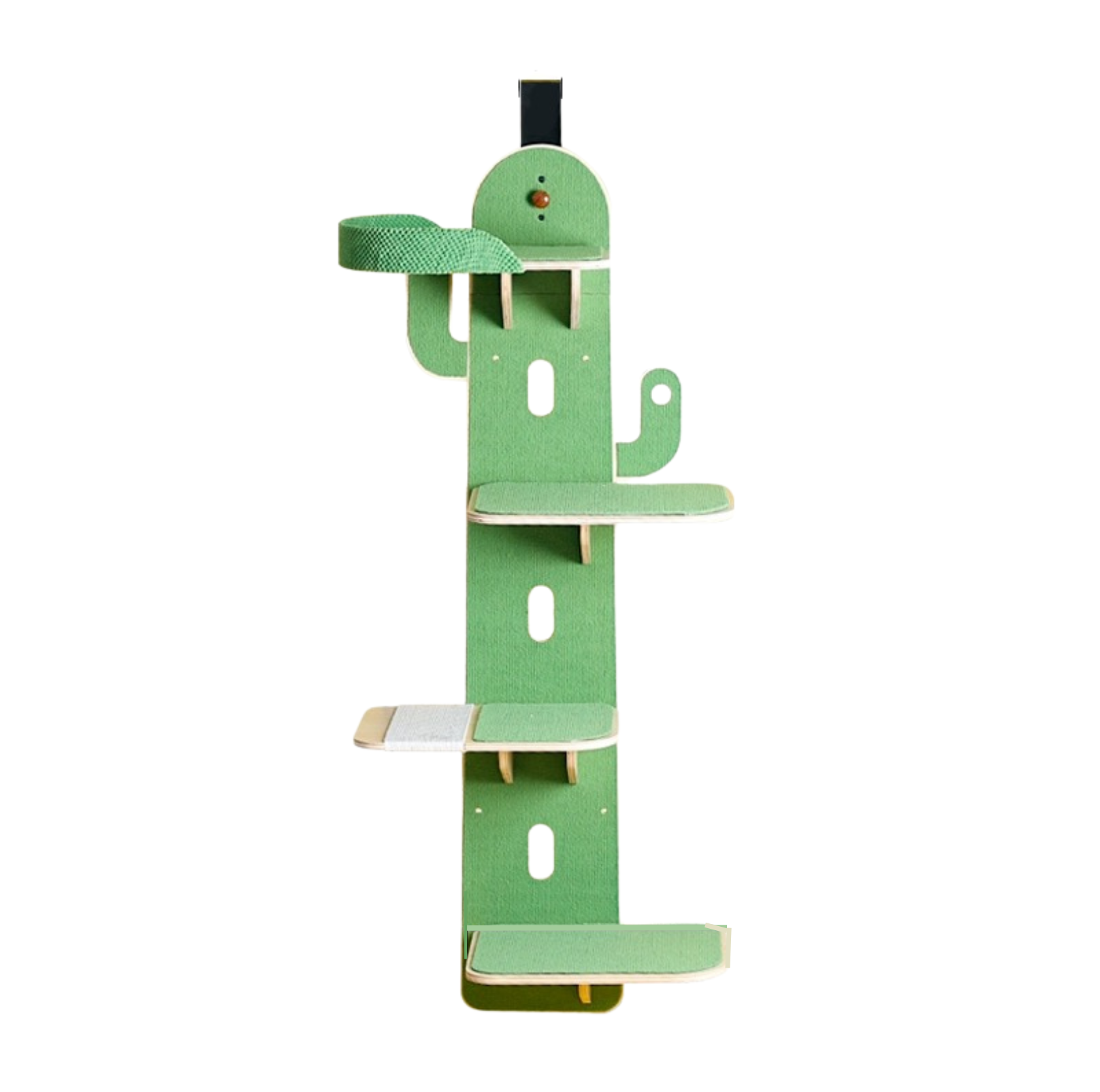 Cactus-Shaped Multi-Level Wooden Hanging Cat Tree