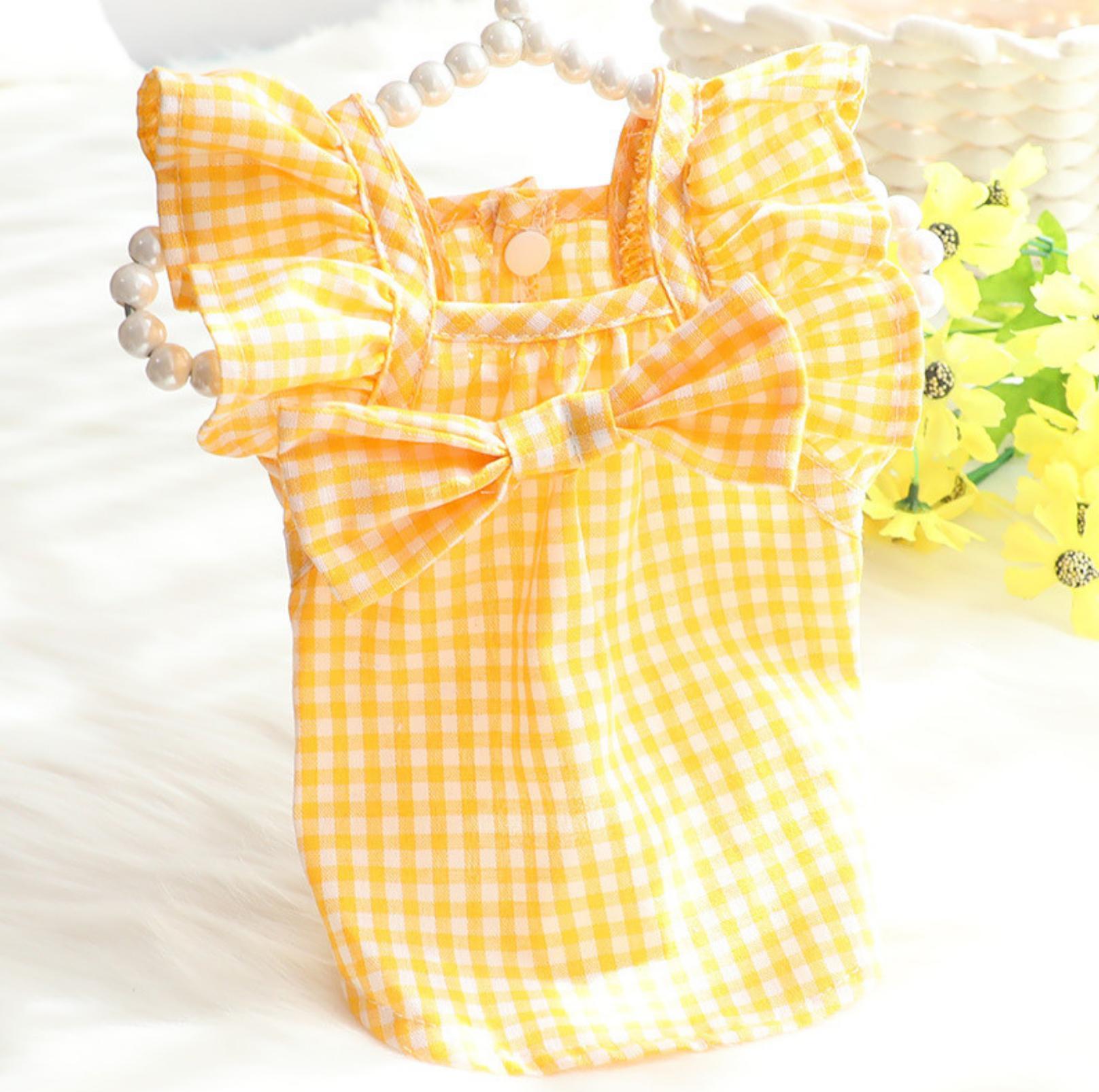 Pet Yellow Checkered Dress