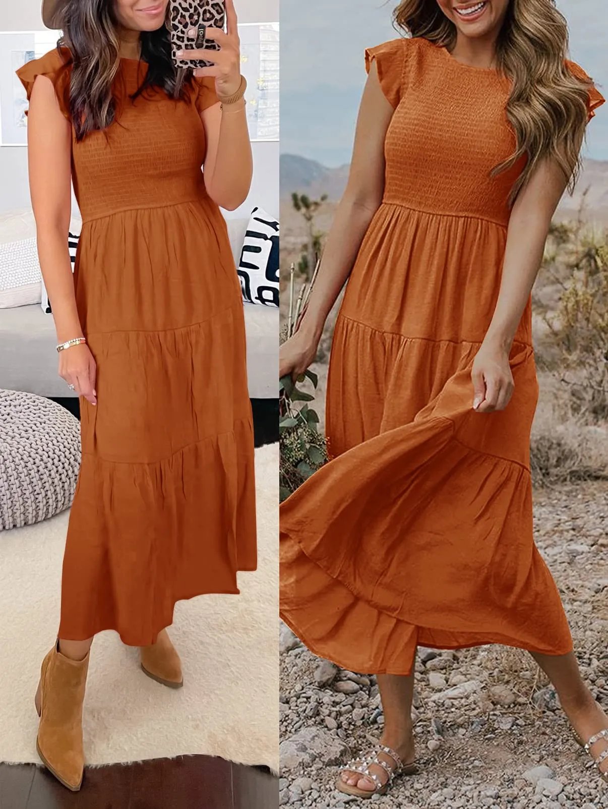 WOMEN'S SUMMER CASUAL FLUTTER SHORT MIDI DRESS 🔥 Extra 10% OFF At Checkout 🔥