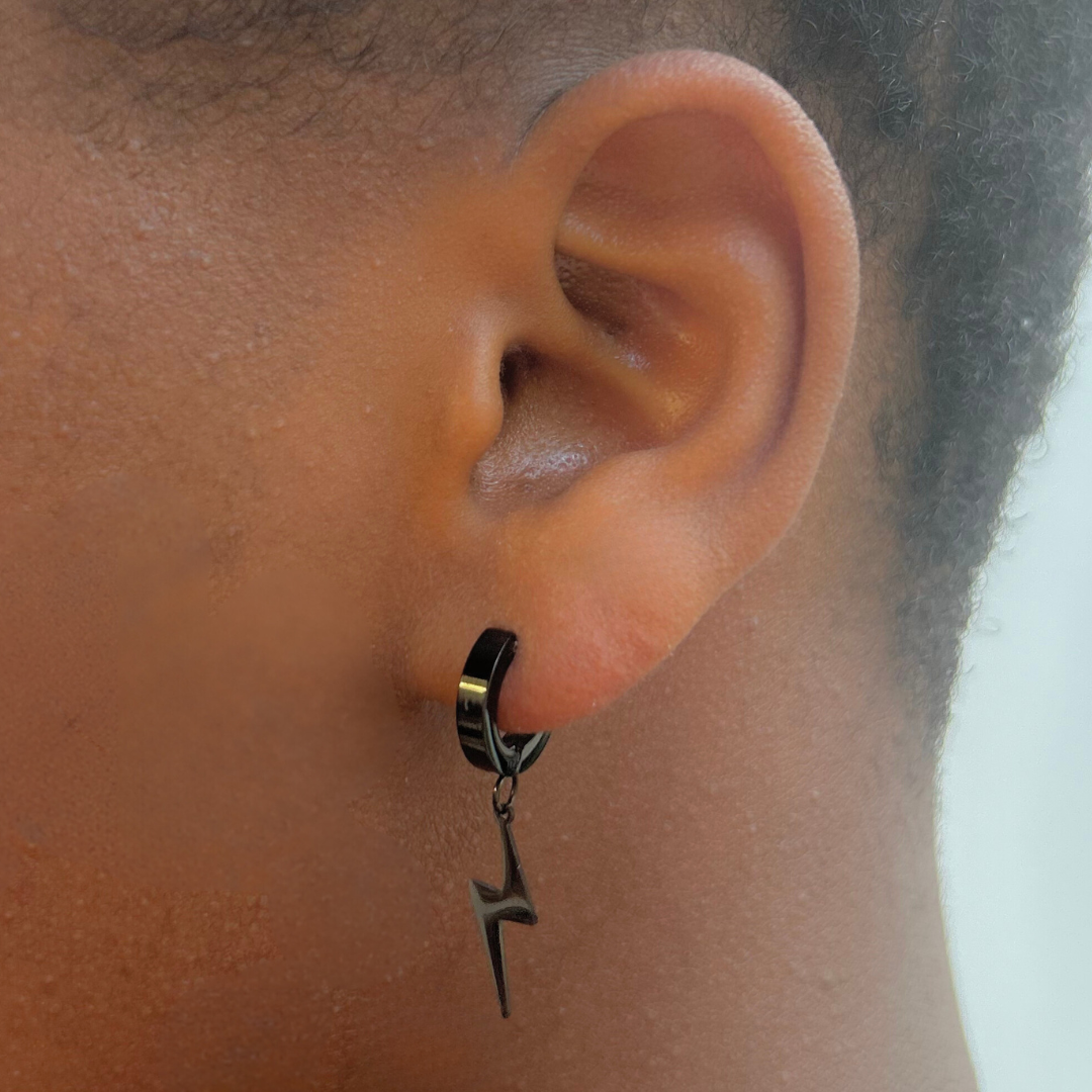 Lightning hoops - Black
