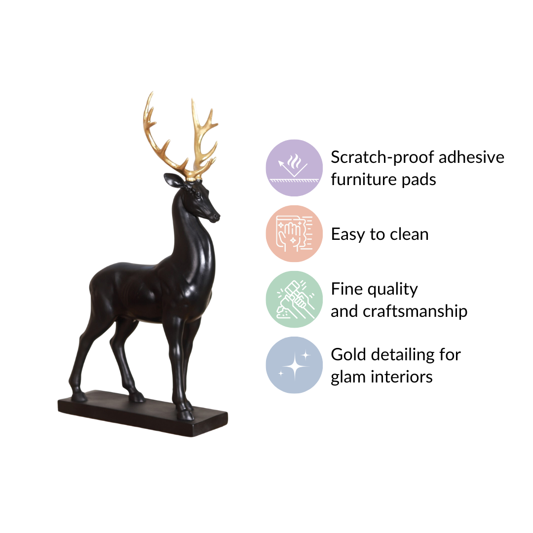 Black Reindeer Showpiece Large