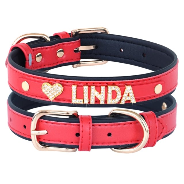 Personalized Rhinestone Dog Cat Collar
