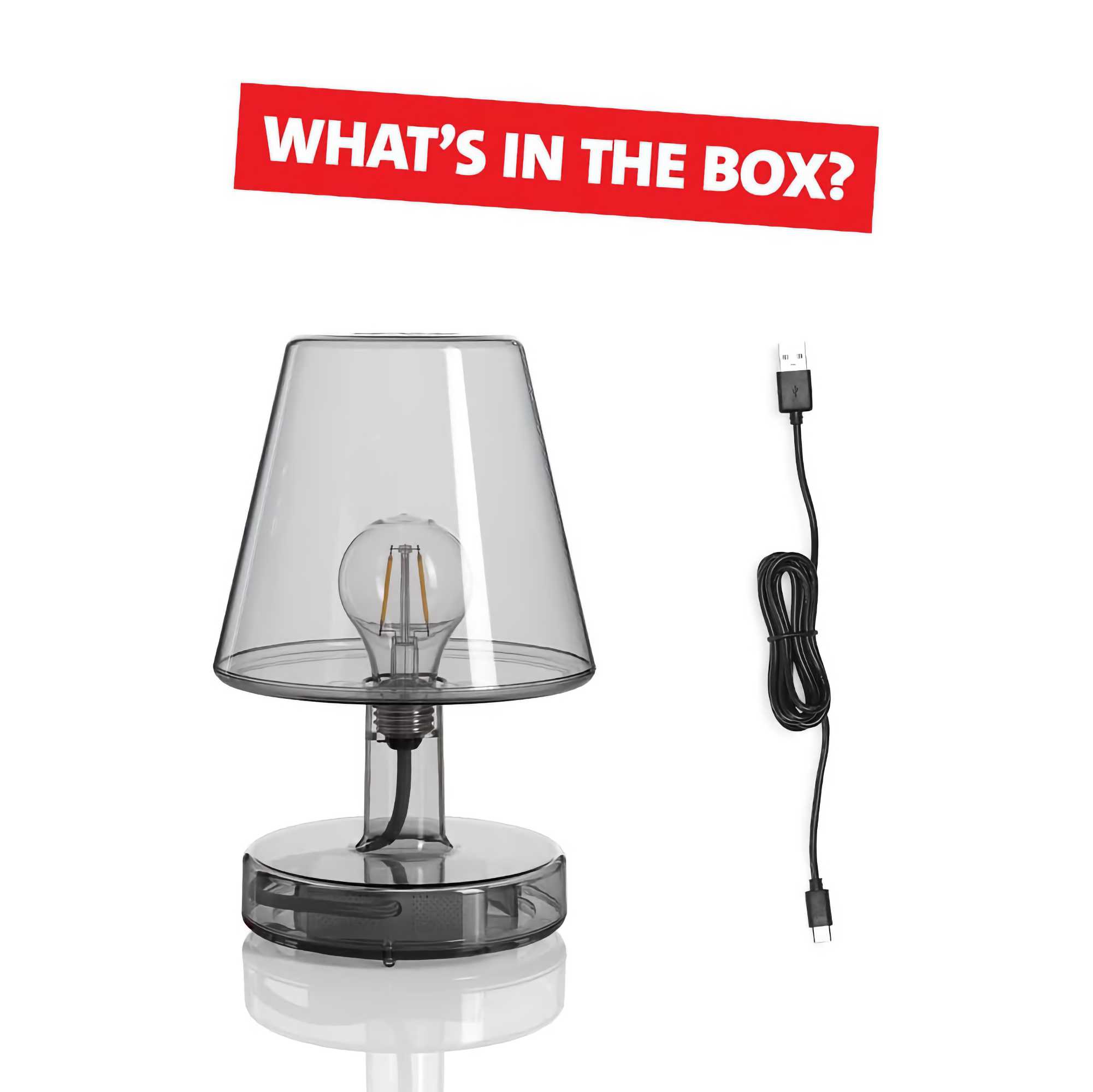 Transloetje portable table lamp. Grey