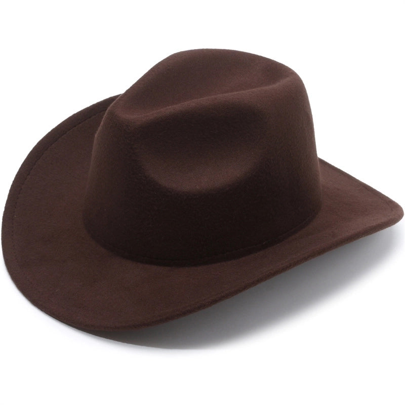Ethnic Style Topper Hat Western Cowboy Hat Tibetan Tibetan Performance Hat Woolen Hat Central Retro Woolen Hat