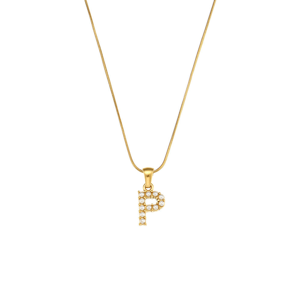 Fashion Letter Number Text Stainless Steel 18K Gold Plated Necklaces