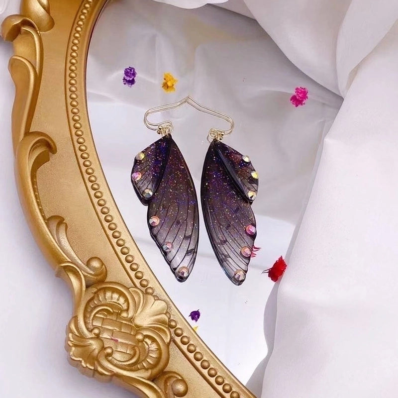 1 Pair Minimalist Wings Copper Epoxy Women's Drop Earrings