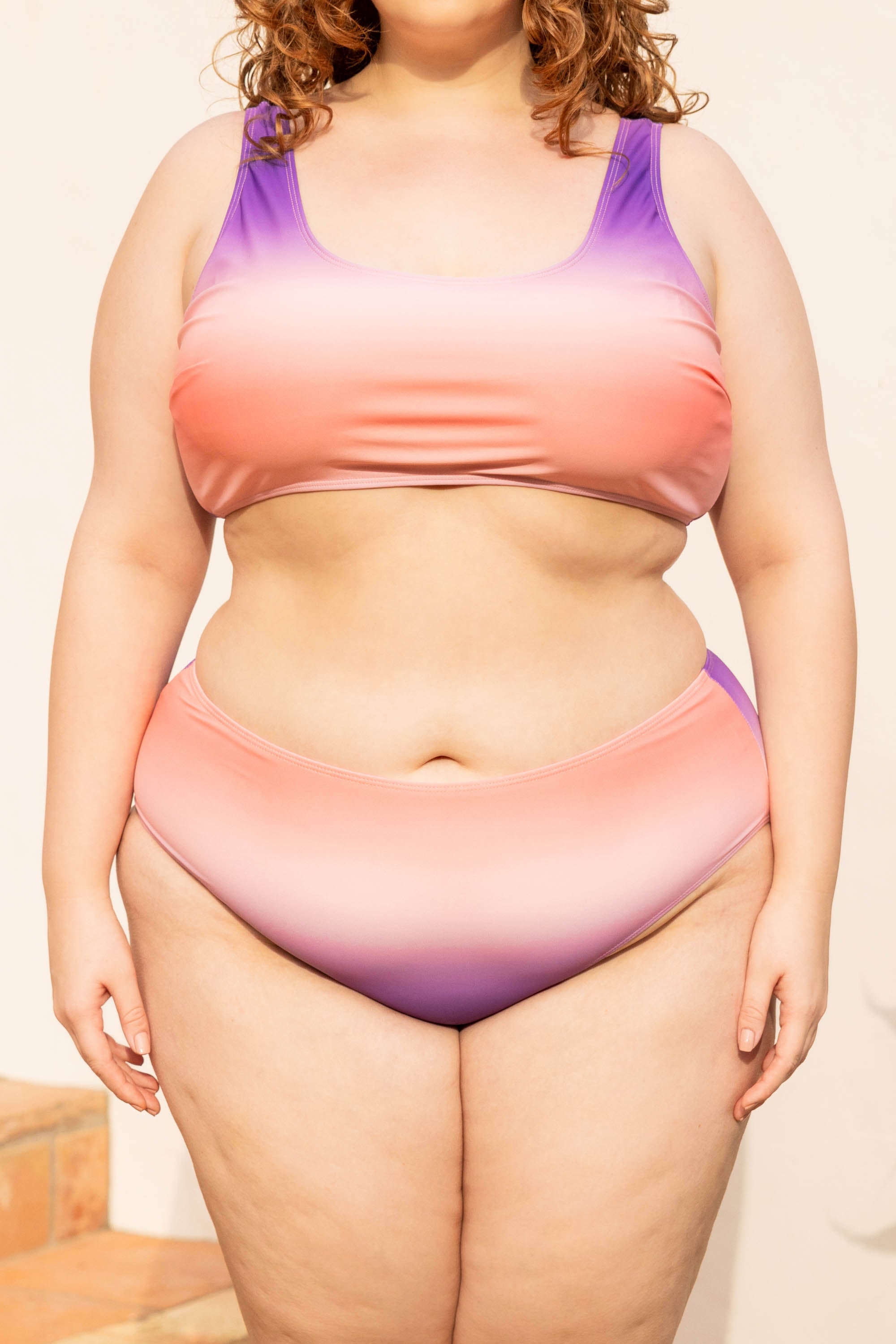 Beauty From Within Swim Top. Pink Ombre