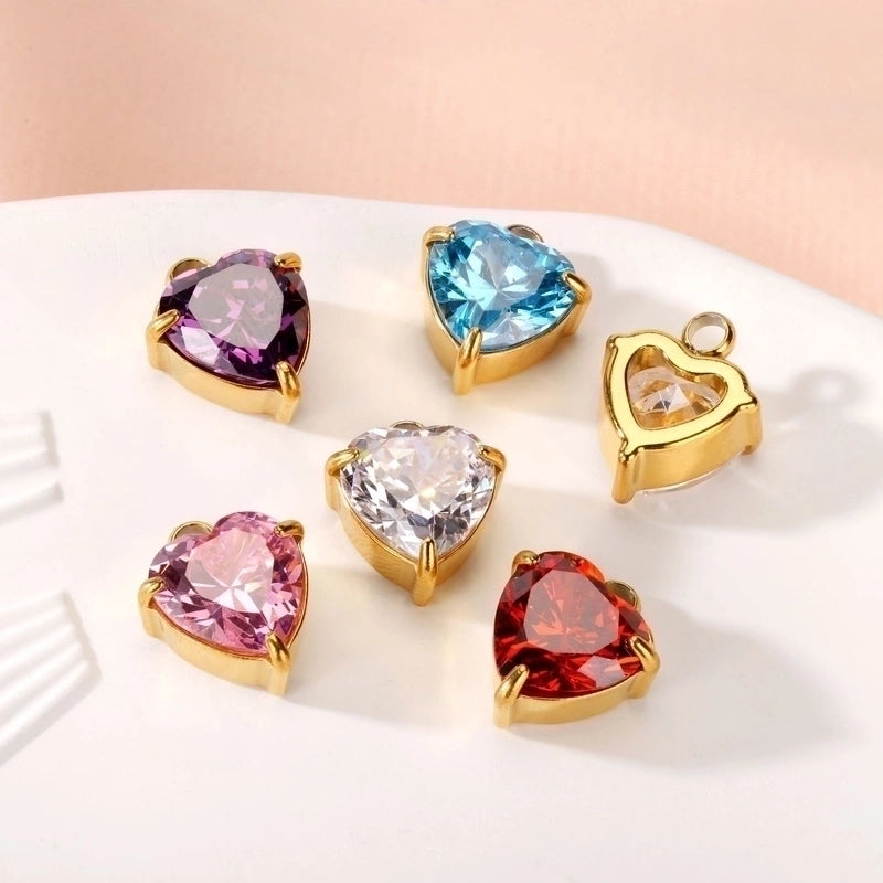 304 Stainless Steel 316 Stainless Steel  Minimalist Classic Style Inlay Heart Shape Zircon Pendant Necklace