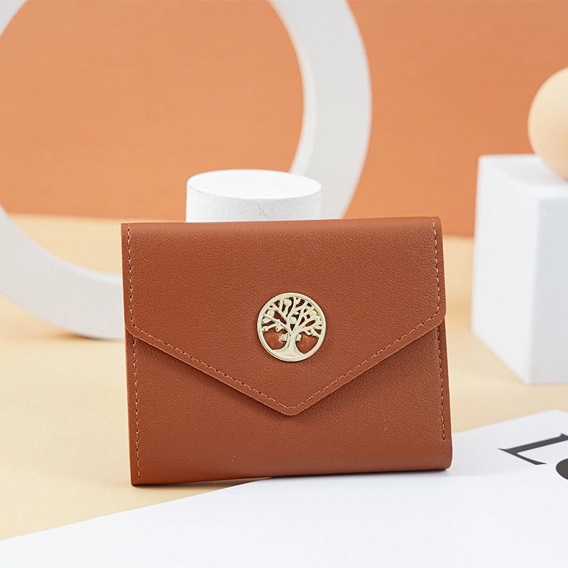 Women's Solid Color Pu Leather Buckle Coin Purses