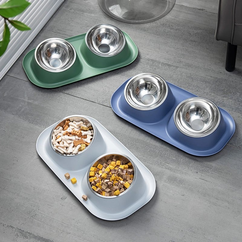 Minimalist Classic Style PP Stainless Steel Solid Color Pet Tableware