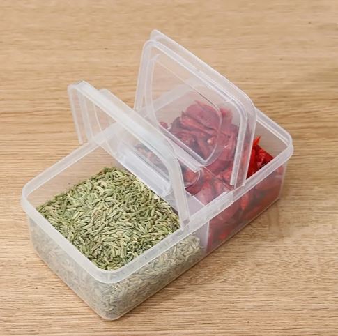 1pc Spice Seasoning Storage Box Multi-Grid Large Storage Case. Kitchen Accessories