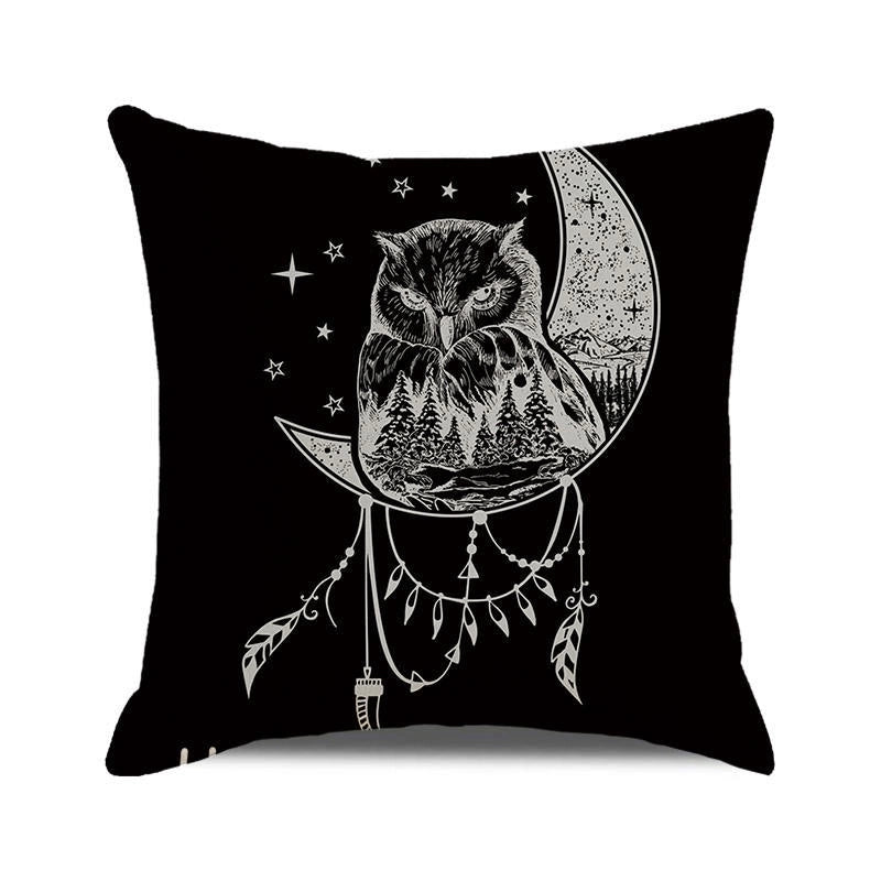 Halloween Retro Punk Palm Skull Cotton Pillow Cases Couch & Sofa Decor