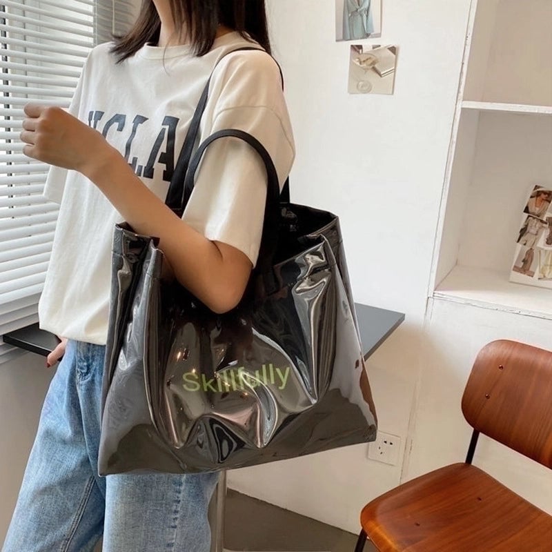 Women's Medium Canvas Letter Classic Style Magnetic Buckle Underarm Bag