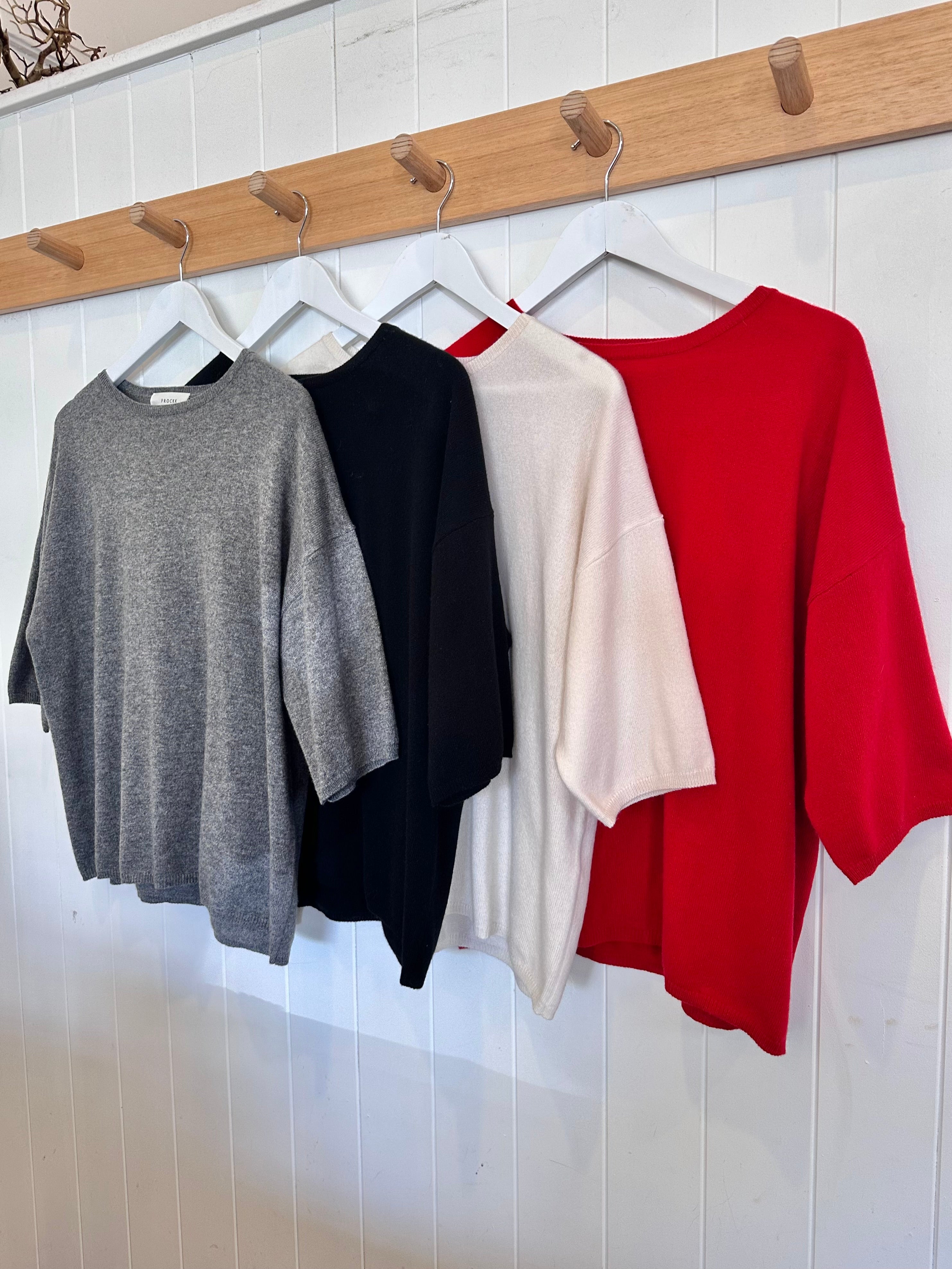 cashmere top-winter red