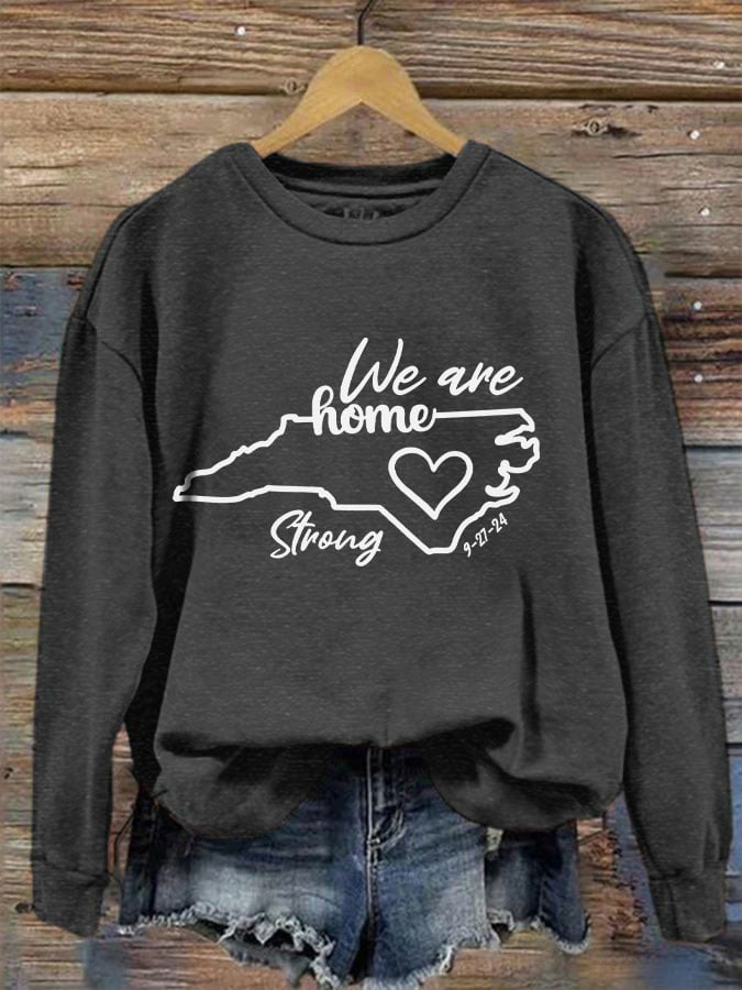 Women's North Carolina We Are Strong Print Crew Neck Sweatshirt