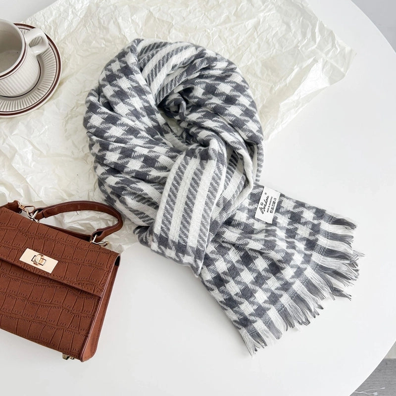 Women's Minimalist Classic Style Color Block Acrylic Polyester Scarf