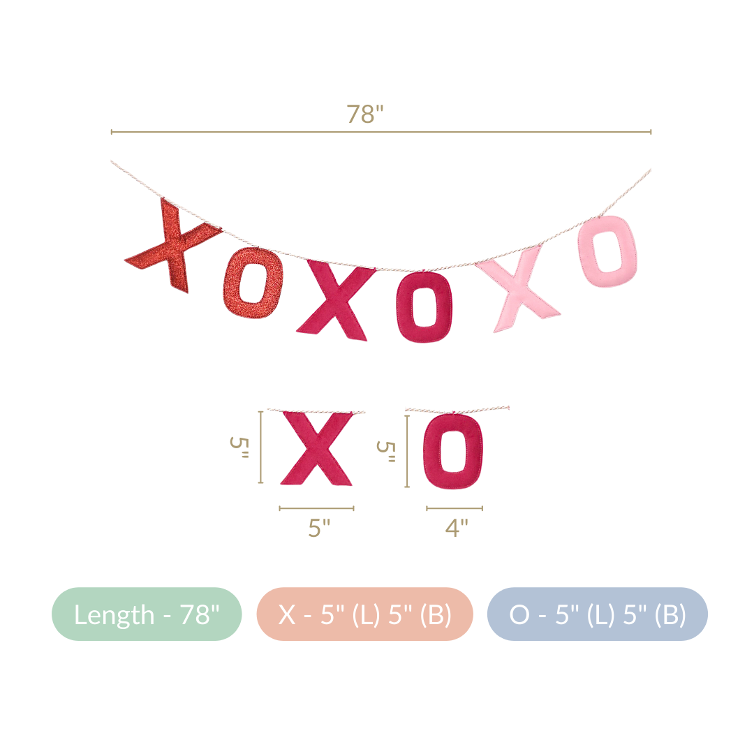 XOXO Ombre Bunting For Wall Decoration Multicolour 78 Inch