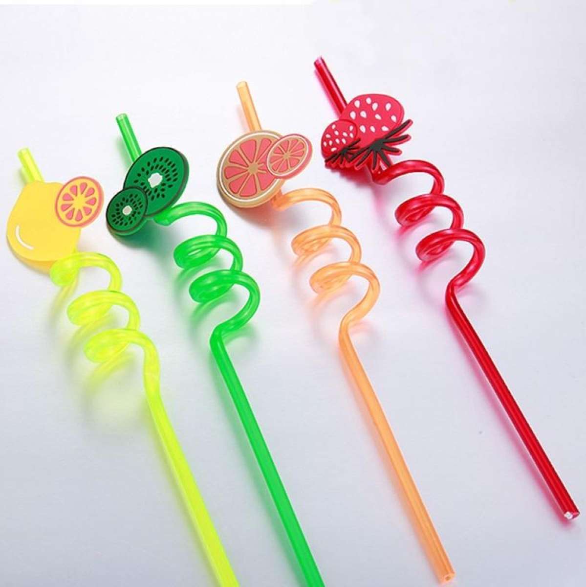 Reusable Fruit Shape Drinking Straw Pack Of 4
