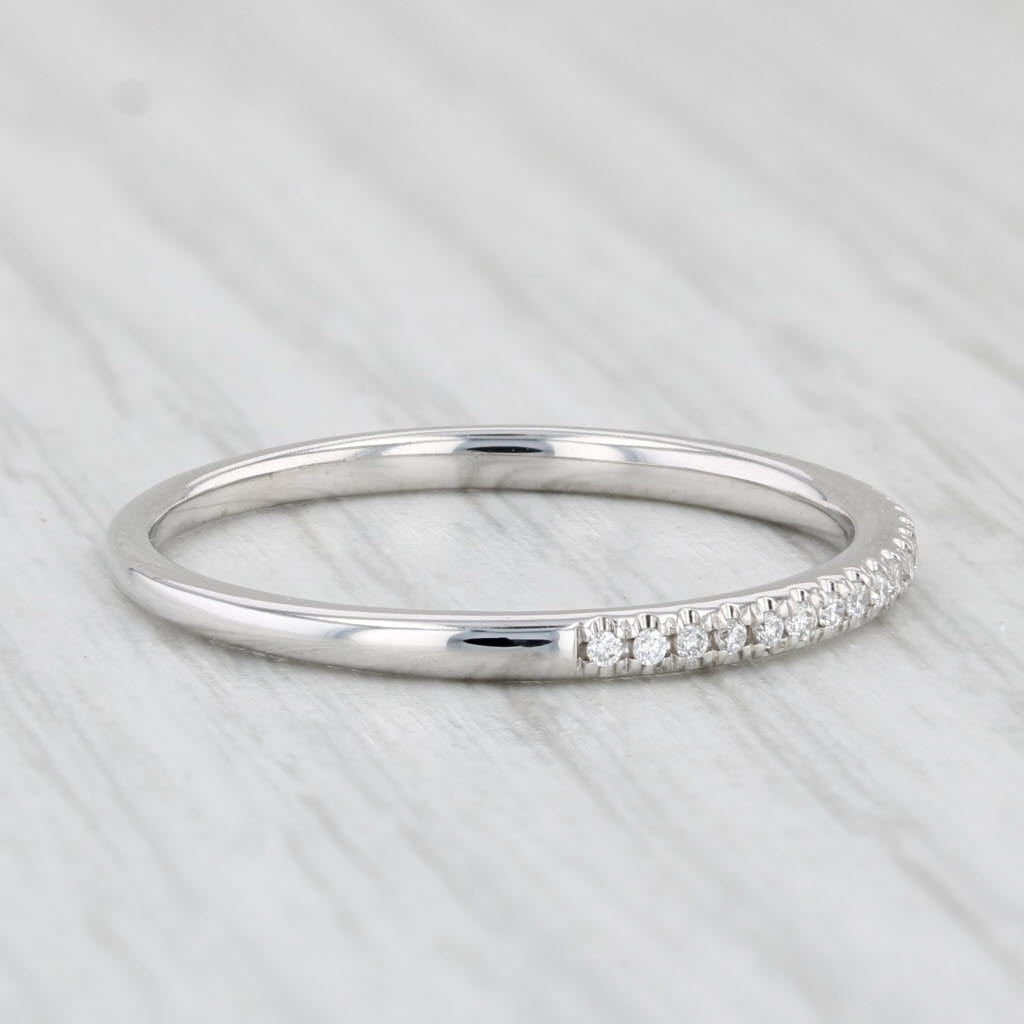 0.12ctw Diamond Wedding Band 14k White Gold Stackable Ring Size 8.25