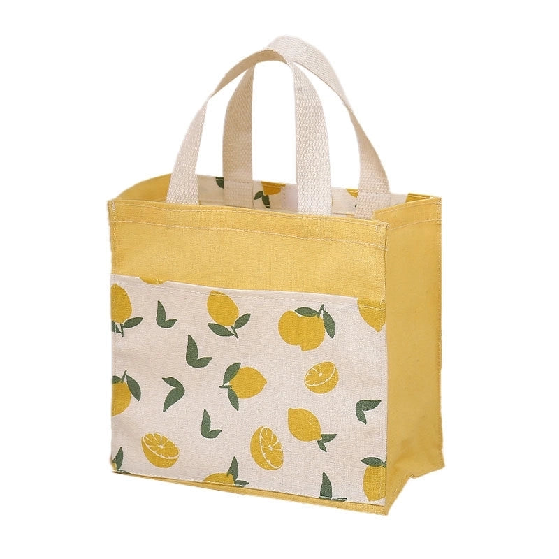 Simple Fruits Printing Portable Canvas Storage Bag