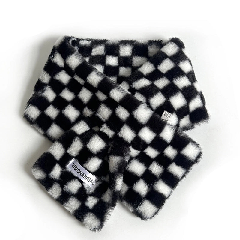 Women's Sweet Solid Color Plush Scarf