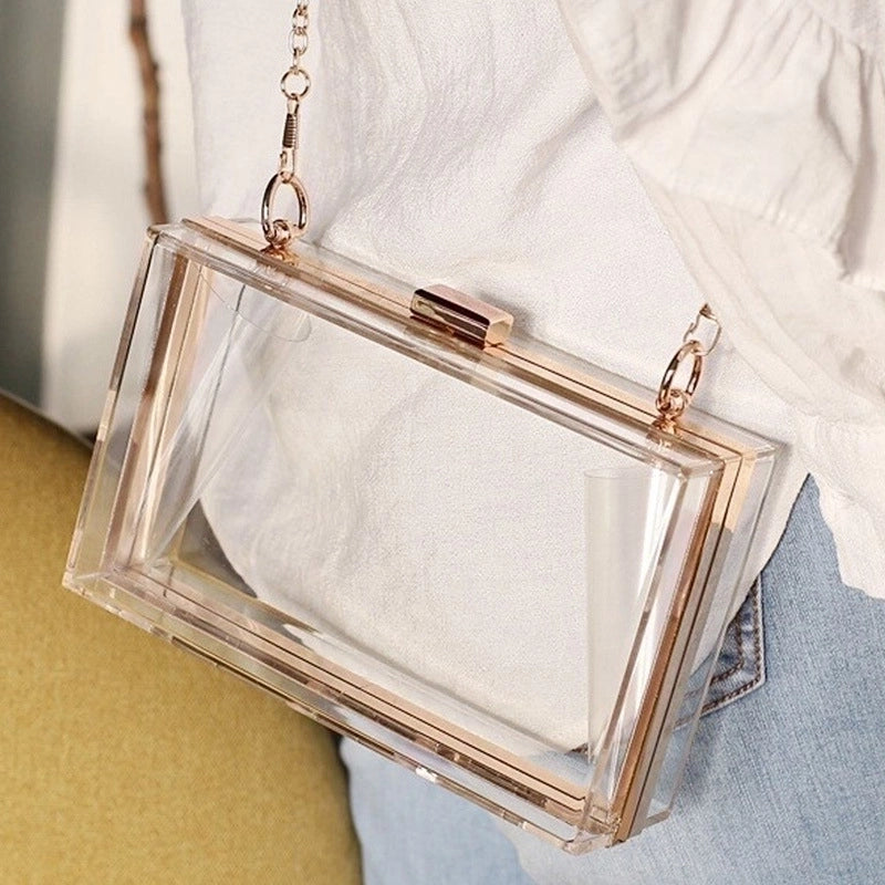Transparent Arylic Transparent Square Evening Bags
