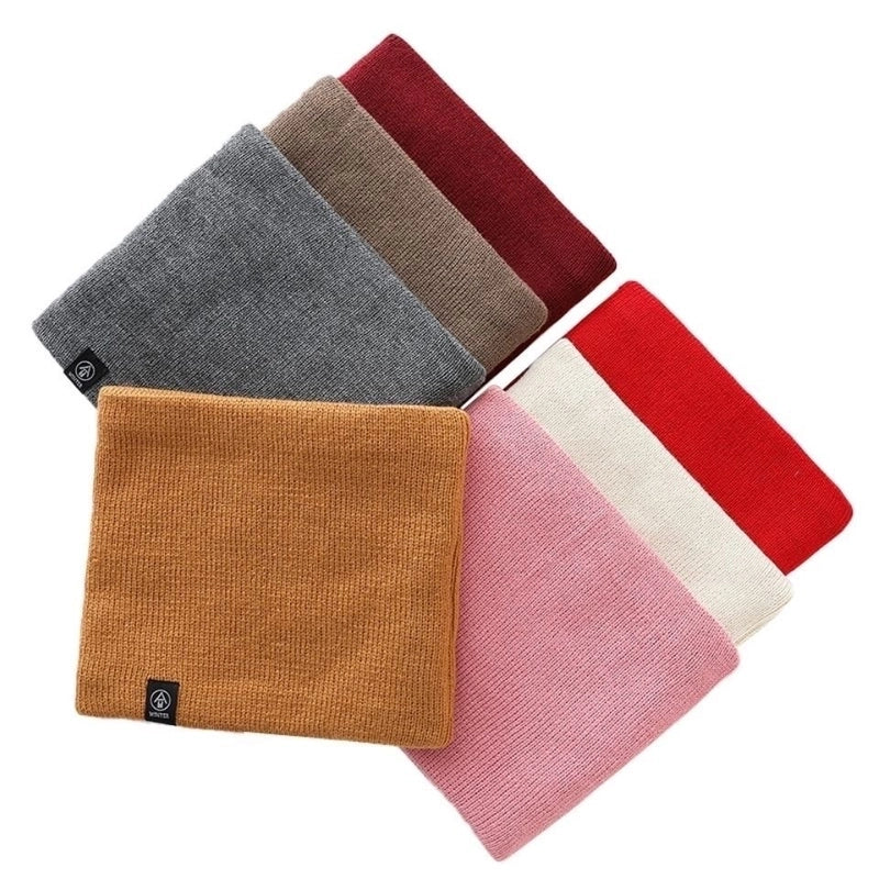 Winter Scarf Unisex Fleece-Lined Thickened Sleeve Outdoor Riding Mask Knitted Neck Protection Pullover Scarf