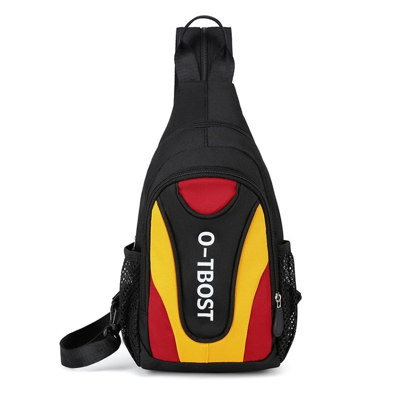 Men's Color Block Oxford Cloth Zipper Fanny Pack