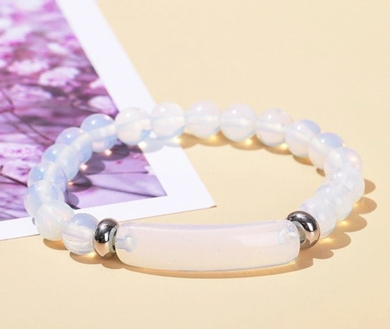Minimalist Geometric Stainless Steel Natural Stone Polishing Bracelets