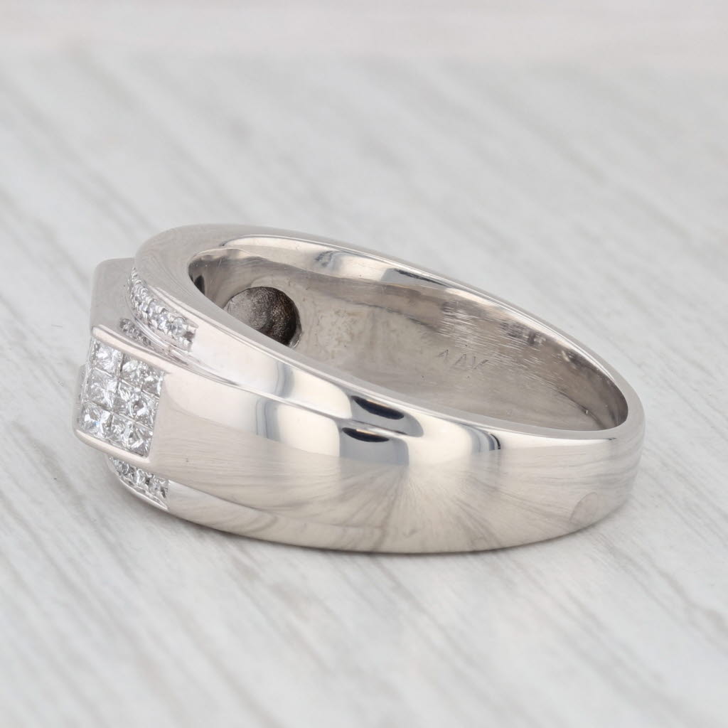 1.24ctw Men's Diamond Band 14k White Gold Size 12.25
