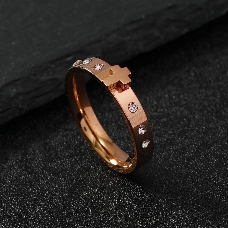 Stainless Steel Minimalist Cross Rings