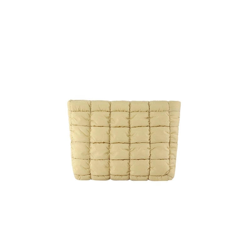 Unisex Cotton Solid Color Elegant Streetwear Sewing Thread Square Zipper Clutch Bag
