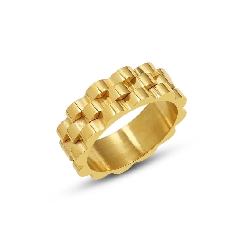 Fashion Geometric 304 Stainless Steel No Inlaid 18K Gold Plated Patchwork Plating