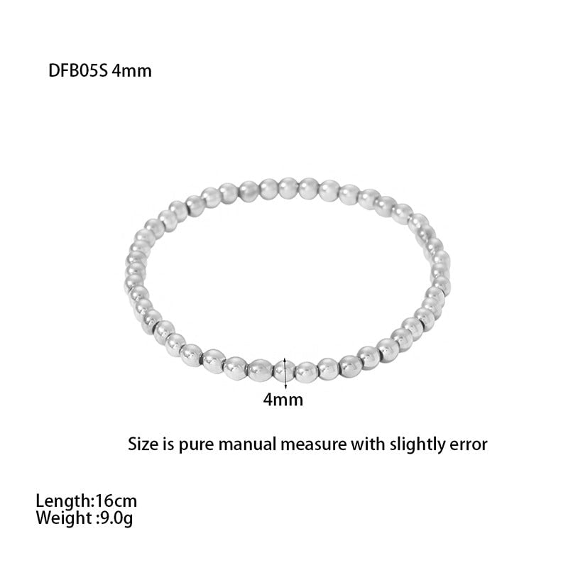 Solid Color 304 Stainless Steel 18K Gold Plated Stainless Steel Bracelets In Bulk
