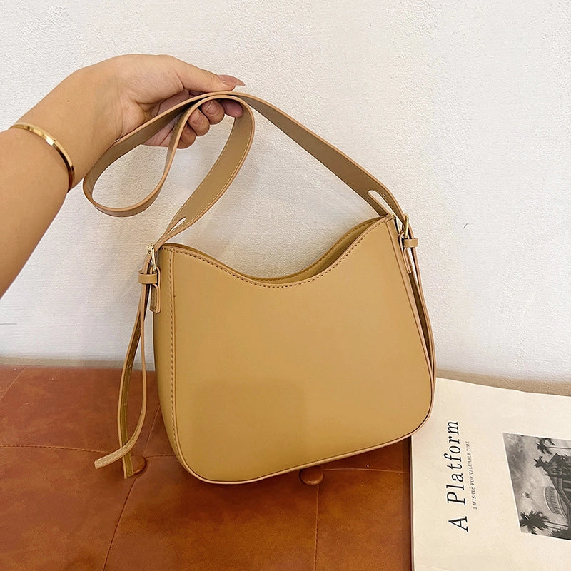 Women's Medium Pu Leather Solid Color Basic Classic Style Zipper Tote Bag