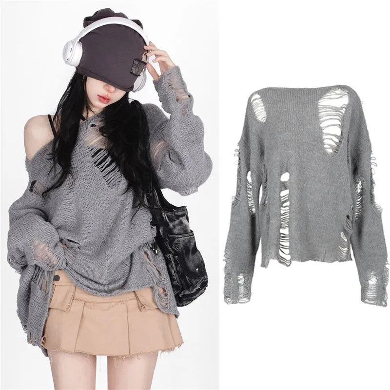 cutout long sweater  KF82969