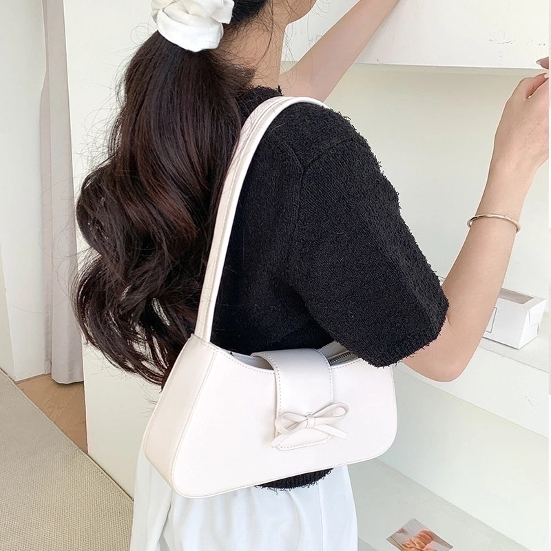 Women's Medium Pu Leather Solid Color Basic Zipper Underarm Bag