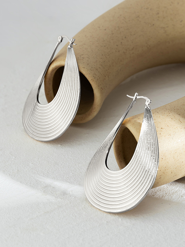 Geometric Hollow Solid Color Drop Earrings
