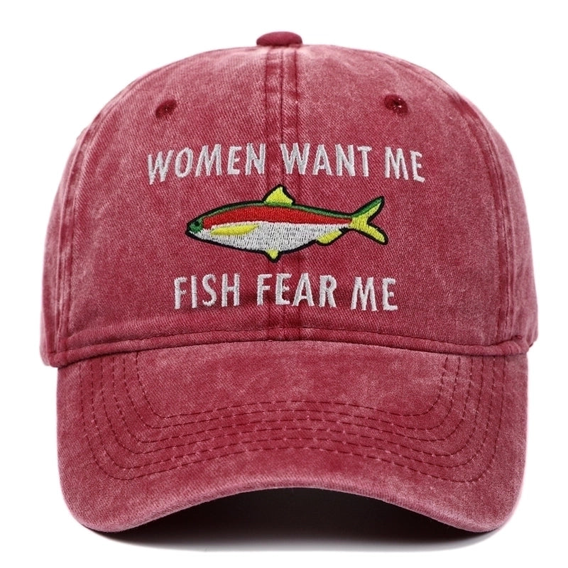 Unisex Hip-hop Basic Retro Letter Fish Embroidery Curved Eaves Baseball Cap