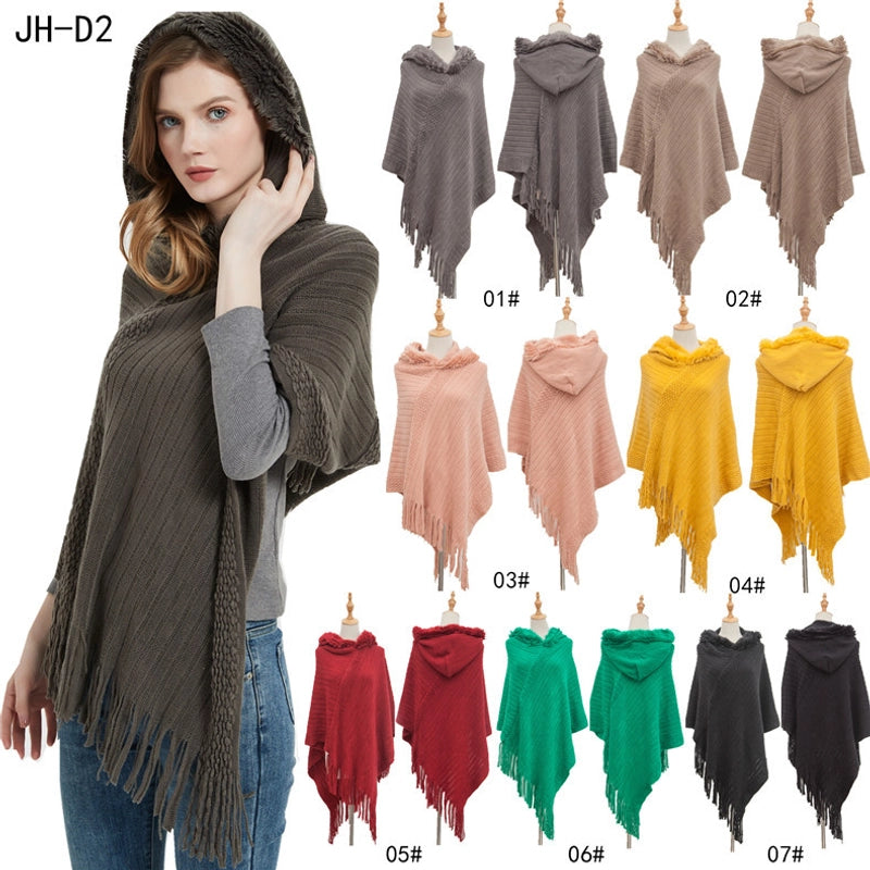 Women's Streetwear Solid Color Acrylic Tassel Shawl