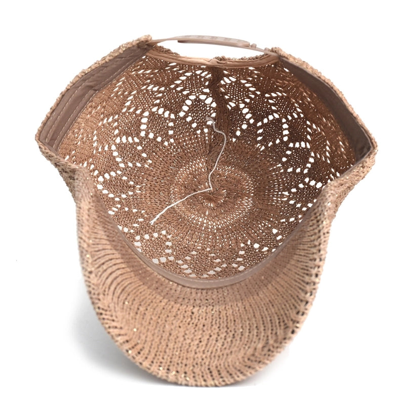 Hat Summer Outdoor Sun Hat Women's Hollow Mesh Breathable Baseball Cap Knitted Cap