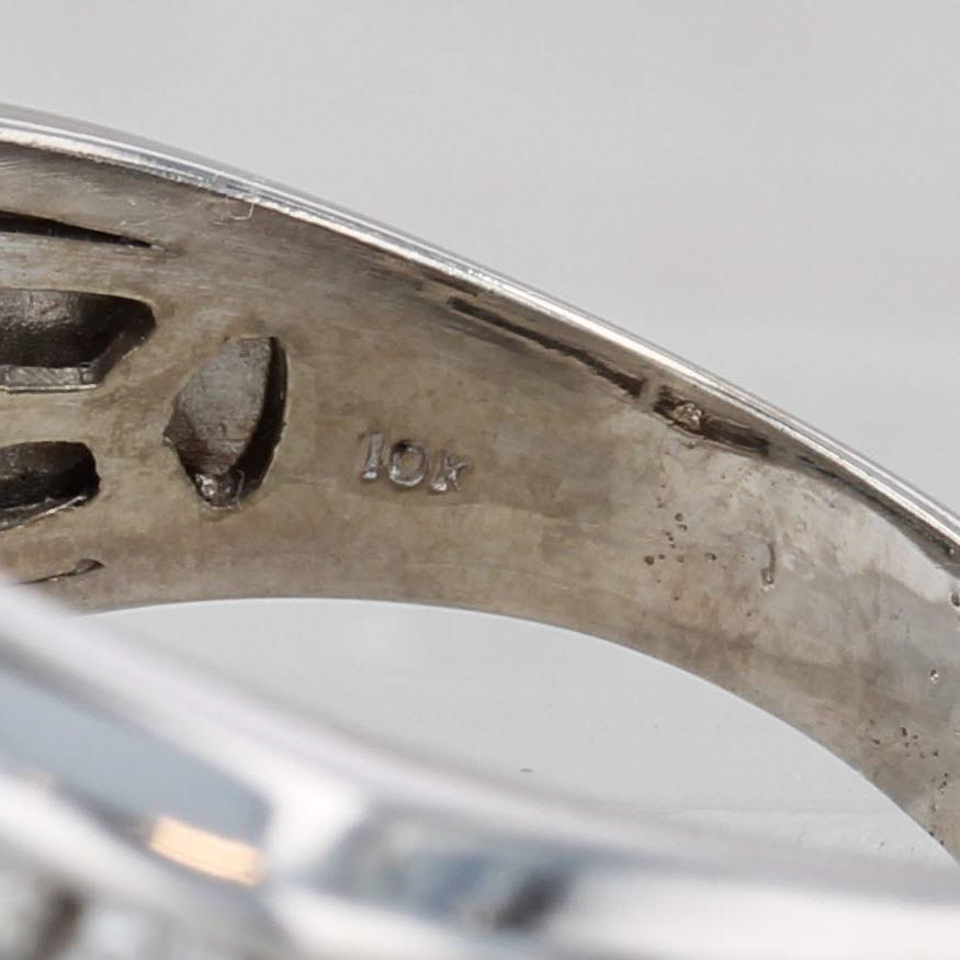 1.15ctw Diamond Ring 10k White Gold Channel Set Rows Size 10.5