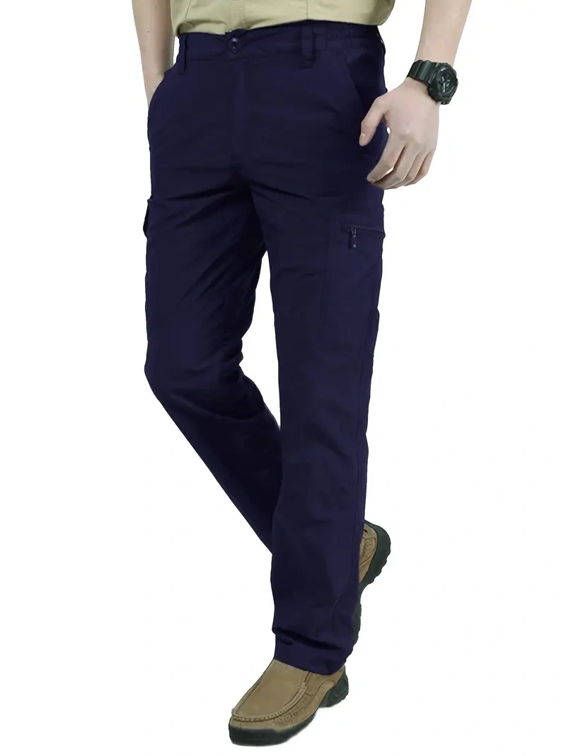 Men's Breathable Summer Casual Trousers with Multi-Pocket Design
