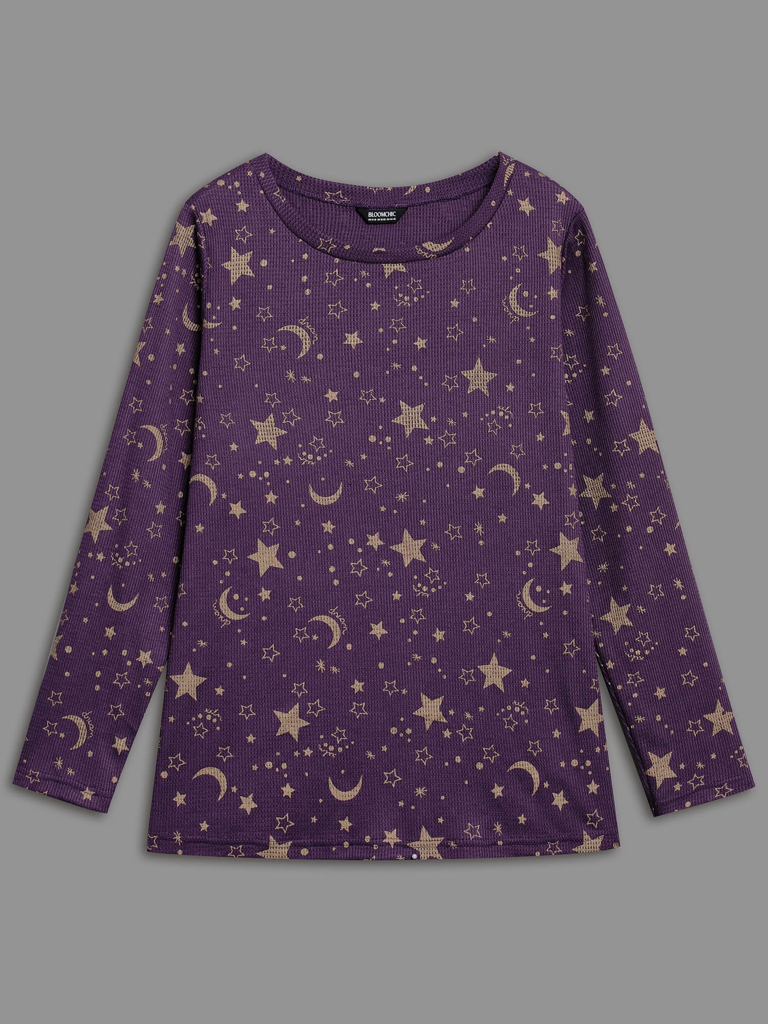 Moon and Star Glitter Textured T-Shirt