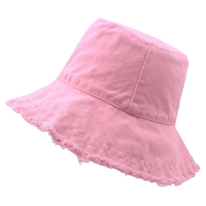 Women's Pastoral Minimalist Solid Color Wide Eaves Bucket Hat