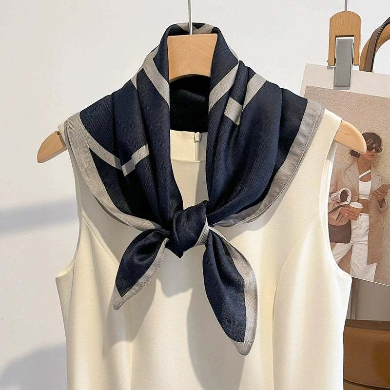 Women's Elegant Flower Polyester Silk Scarf