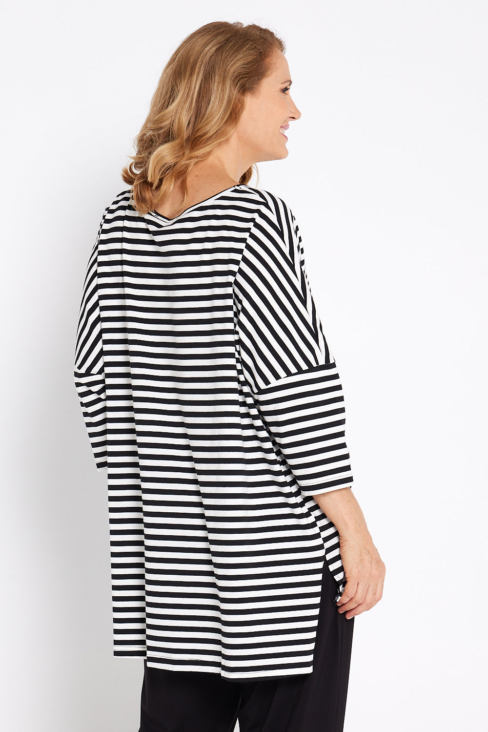 Lulah Top - Black/White Stripe