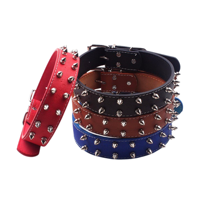 Sharp Spiked Studded Leather Dog Collars