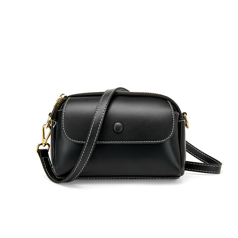 Genuine Leather One-Shoulder  Mini Crossbody Bag