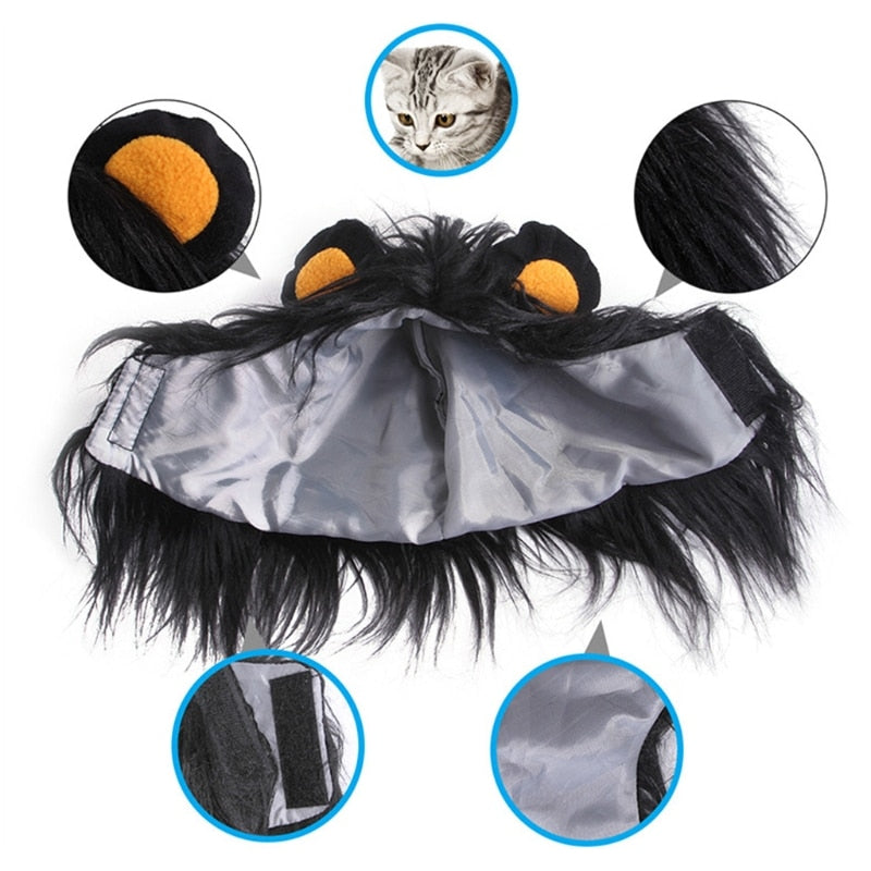 Black Lion Costume for Cats